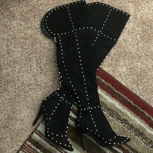 Studded Thigh a High Boots